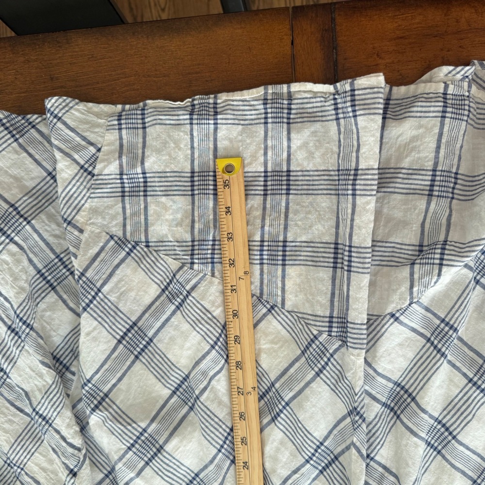 Anthropologie Holding Horses Blue White Plaid Belmar Dress M/L - Picture 7 of 7
